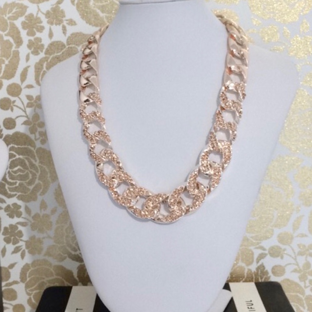 $10 Champagne Pave Necklace